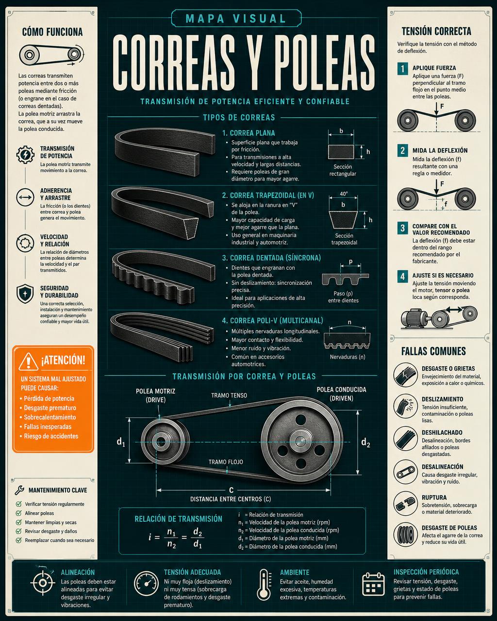 Mapa Visual: Correas y Poleas